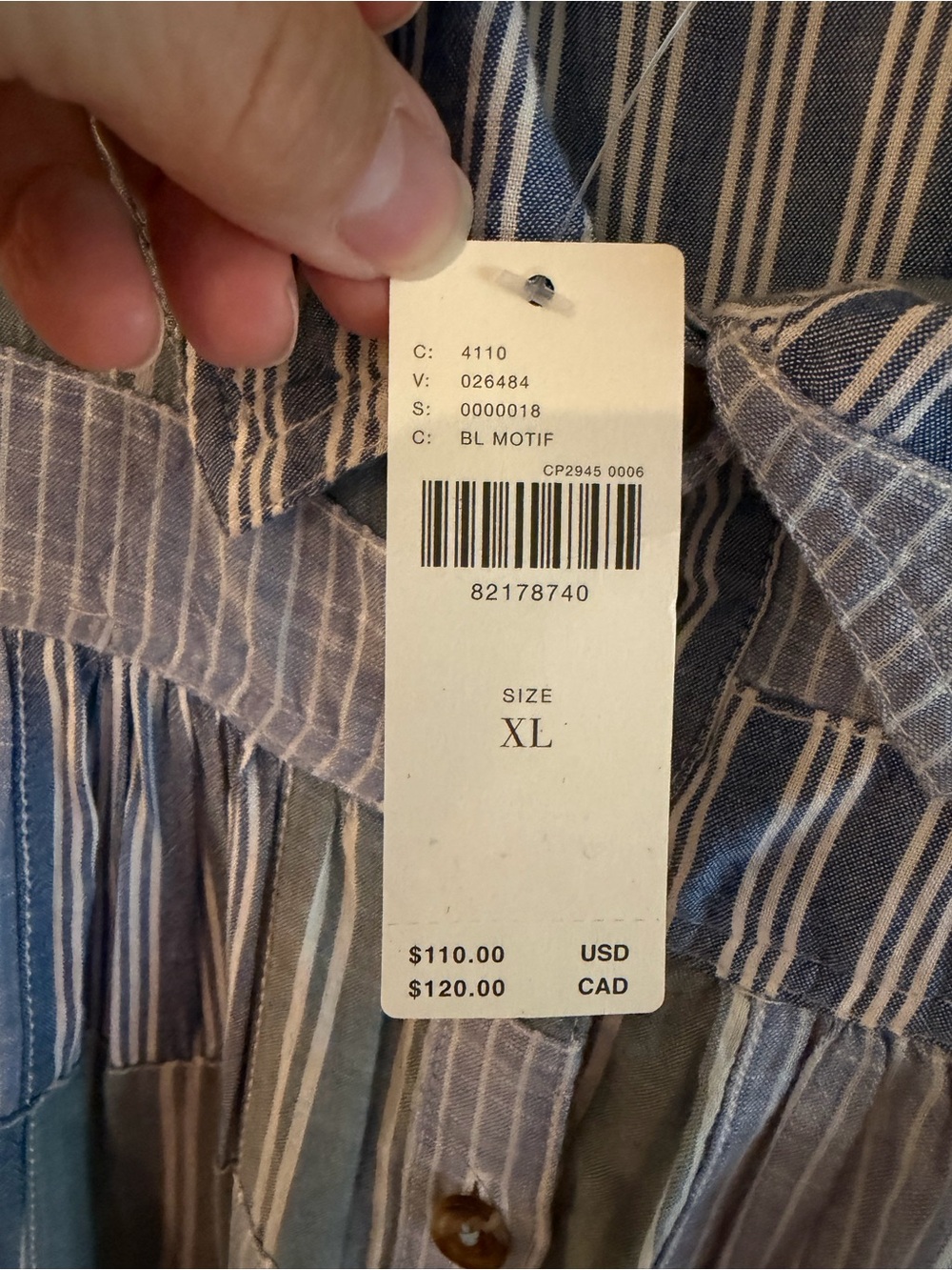 NWT Anthropologie  Pilcro Chambray Patchwork Button-up Shirt - Picture 4 of 8